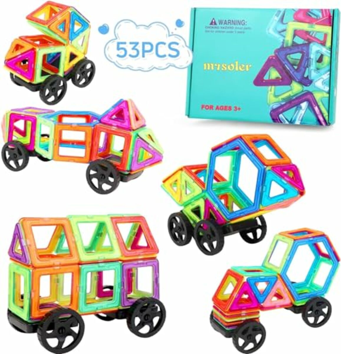 Bild 1 von mysoler Magnetische Bausteine Magnetspielzeug Magnete Kinder Magnetbausteine Magnet Spielzeug Kinder für Geschenk ab 3 4 5 6 7 8 Jahre Junge Mädchen Bauklötze Kinderspielzeug