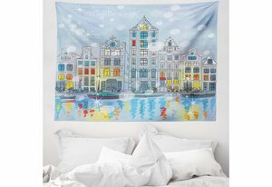 Wandteppich »aus Weiches Mikrofaser Stoff Für das Wohn und Schlafzimmer«, Abakuhaus, rechteckig, Weihnachten Amsterdam Canal Weihnachten