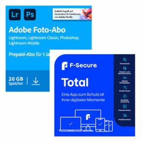 Adobe Creative Cloud Foto-Abo | 1 Jahr | 20GB | PC/Mac | inkl. F-Secure Total [1 Device - 12+3 Monate]