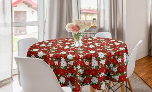 Abakuhaus Tischdecke »Kreis Tischdecke Abdeckung für Esszimmer Küche Dekoration«, Weihnachten Holly Mistletoe
