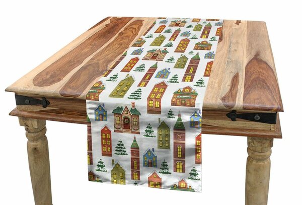 Bild 1 von Abakuhaus Tischläufer »Esszimmer Küche Rechteckiger Dekorativer Tischläufer«, Weihnachten Europäische Historische Wohnhäuser