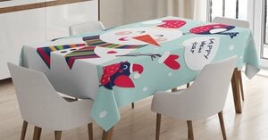 Abakuhaus Tischdecke »Personalisiert Farbfest Waschbar Für den Außen Bereich geeignet Klare Farben«, Weihnachten Vogel Schnee Weihnachten Theme