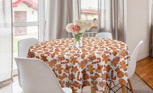 Abakuhaus Tischdecke »Kreis Tischdecke Abdeckung für Esszimmer Küche Dekoration«, Weihnachten Lebkuchen-Plätzchen