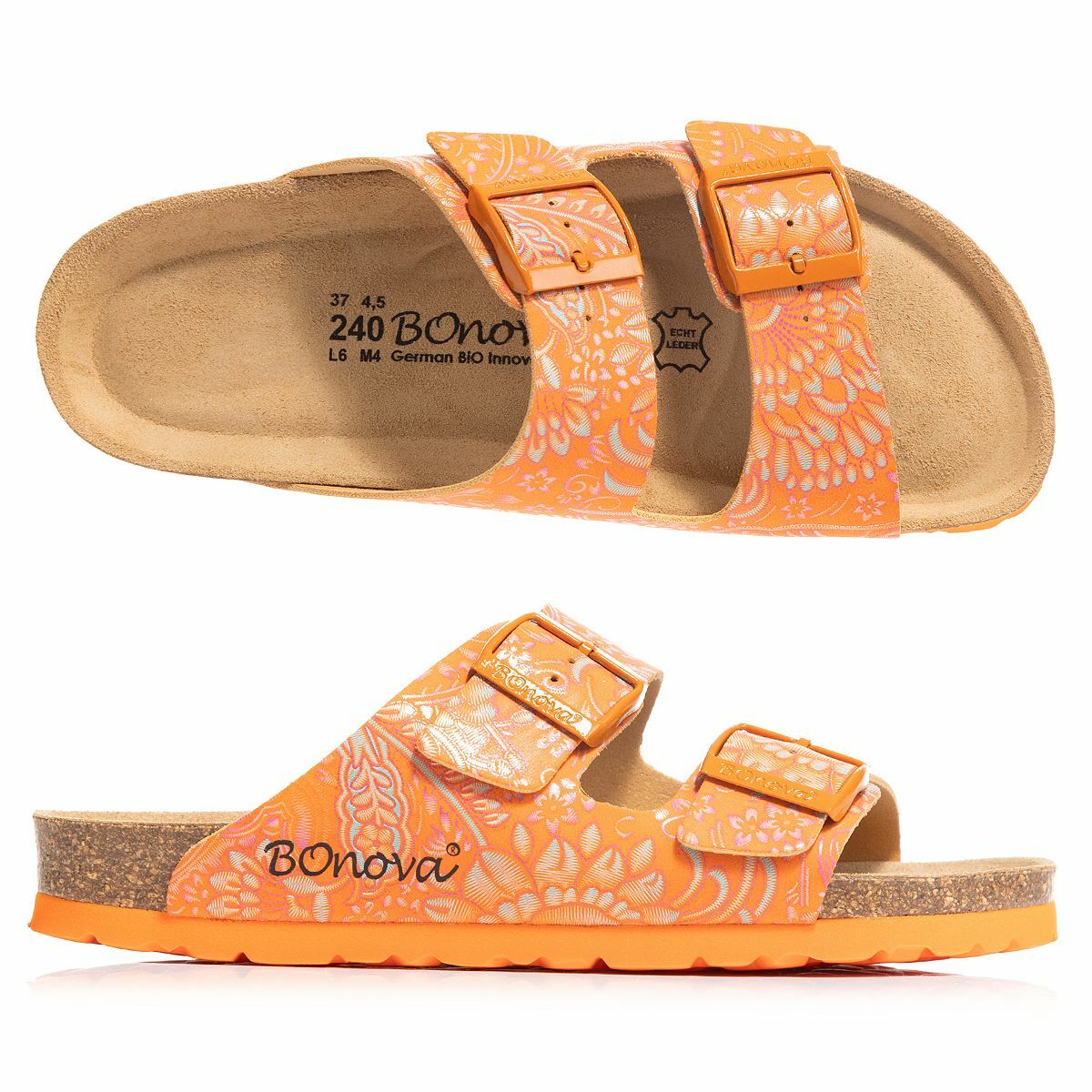 Bild 1 von BONOVA Damen-Pantolette Paisley Muster verstl. Riemen Super-Soft-Fußbett