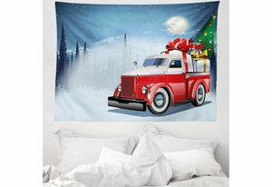 Wandteppich »aus Weiches Mikrofaser Stoff Für das Wohn und Schlafzimmer«, Abakuhaus, rechteckig, Weihnachten American Truck Geschenke