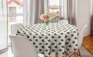 Abakuhaus Tischdecke »Kreis Tischdecke Abdeckung für Esszimmer Küche Dekoration«, Weihnachten Holly Beeren