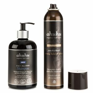 ahuhu organic hair care Men 3in1-Shampoo 500ml & Hairspray 300ml
