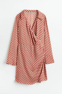 H&M Wickelkleid Rot/Gemustert, Alltagskleider in Größe XL. Farbe: Red/patterned