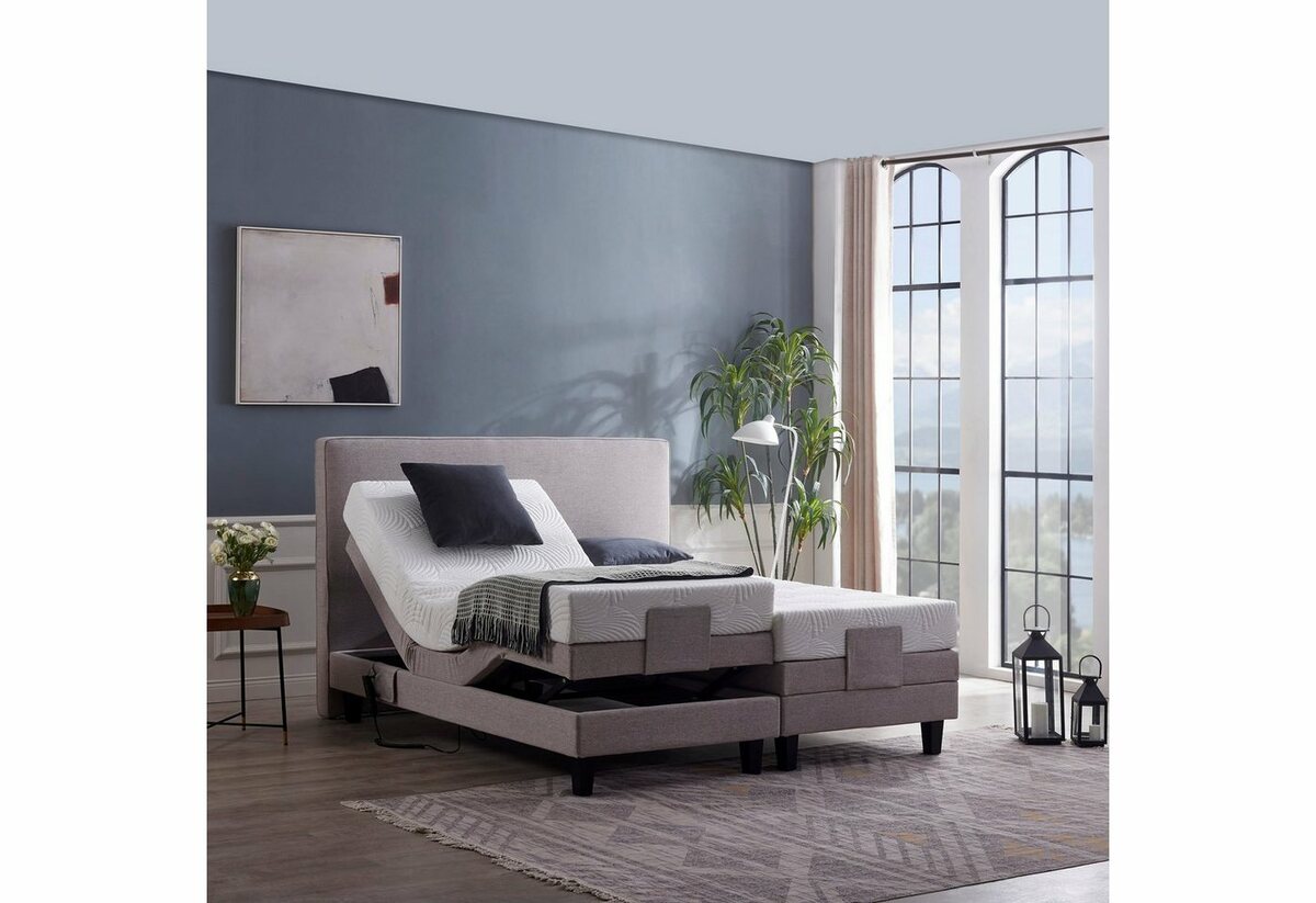 Bild 1 von V6 Boxspringbett »Motorbett Modell 209E RIVA Bestes Preis-Leistungs-Verhältnis, zwei Jahre Garantie auf den Bettmotor, schnelle Lieferung ab Lager möglich, mit hochrangiger Visco-Matratze, drei Fa