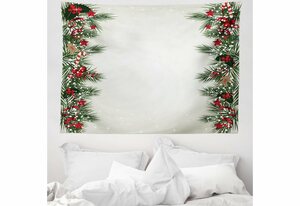 Wandteppich »aus Weiches Mikrofaser Stoff Für das Wohn und Schlafzimmer«, Abakuhaus, rechteckig, Weihnachten Zweig Berry