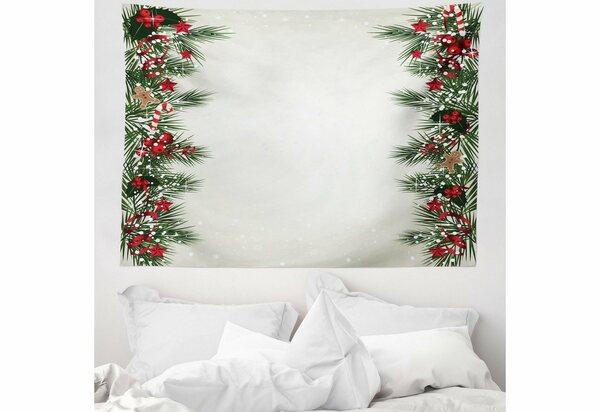 Bild 1 von Wandteppich »aus Weiches Mikrofaser Stoff Für das Wohn und Schlafzimmer«, Abakuhaus, rechteckig, Weihnachten Zweig Berry