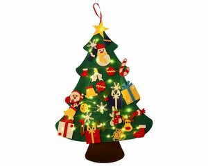 Salcar Künstlicher Weihnachtsbaum »1m Filz Weihnachtsbaum mit 5m LED Lichterkette, 30-teiliger DIY Weihnachtsbaum, Nachbildung für Kinder«, Weihnachtsspiel für Kinder, 5m Kupferdraht Lichterkett