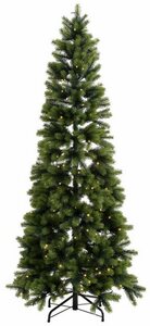 Creativ deco Künstlicher Weihnachtsbaum, in schlanker Form, mit LED-Lichterkette