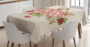 Abakuhaus Tischdecke »Personalisiert Farbfest Waschbar Für den Außen Bereich geeignet Klare Farben«, Weihnachten Floral Merry Xmas