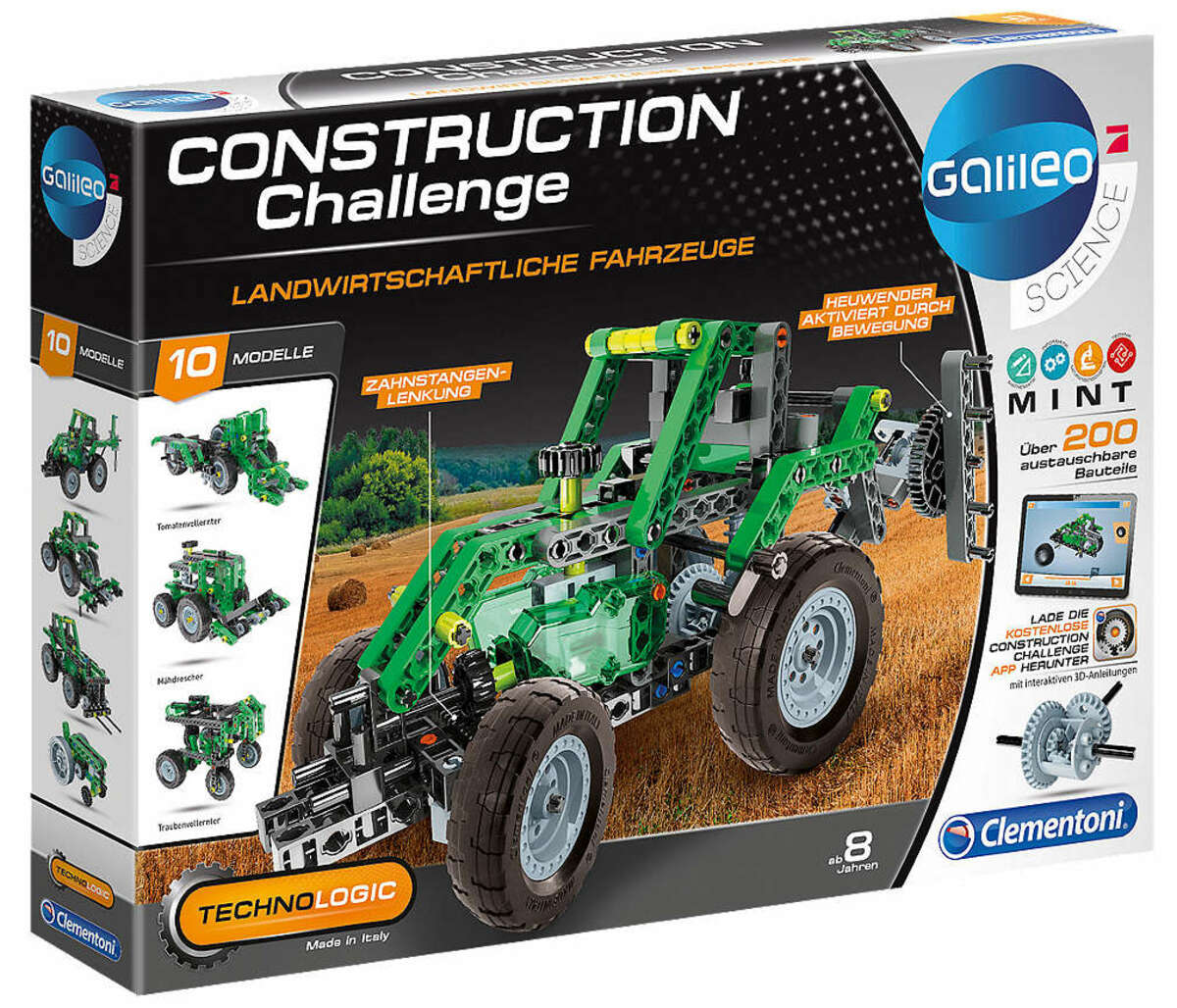 Bild 1 von CLEMENTONI Technik-Experimentierkasten »Construction Challenge Landwirtschaftliche Fahhrzeuge»