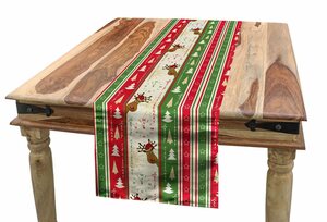 Abakuhaus Tischläufer »Esszimmer Küche Rechteckiger Dekorativer Tischläufer«, Weihnachten Deer Pines Borders