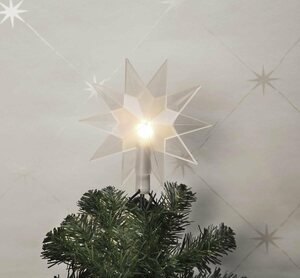 STAR TRADING Christbaumspitze »Stern Aufsatz für Baumkerzen Kerzenlichterketten Baumspitze D: 14cm Acryl«