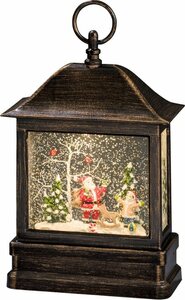 KONSTSMIDE LED Laterne »Schneelaterne mit Weihnachtsmann und Kind«, wassergefüllt, mit Timer