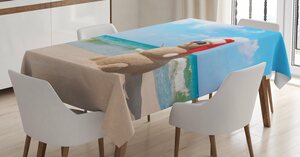 Abakuhaus Tischdecke »Personalisiert Farbfest Waschbar Für den Außen Bereich geeignet Klare Farben«, Weihnachten Sandman mit Weihnachtsmütze