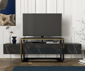 moebel17 TV-Regal »Wohnwand Bianco Marmor Optik«, modernes TV Lowboard in Marmor Optik
