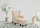 Bild 1 von Home affaire Sessel »Chilly« (Set, 2-St., bestehend aus Sessel und Hocker), mit bequemer Federkern-Polsterung, in drei unterschiedlichen Bezugsqualitäten erhältlich, Sitzhöhe 44 cm