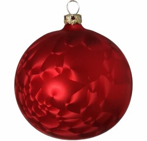 Thüringer Glasdesign Weihnachtsbaumkugel »Weihnachtskugel-Set Eislack rot« (6 Stück), mundgeblasen