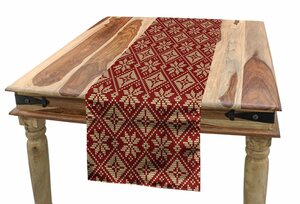 Abakuhaus Tischläufer »Esszimmer Küche Rechteckiger Dekorativer Tischläufer«, Schneeflocke Bicolor Winter-Entwurf