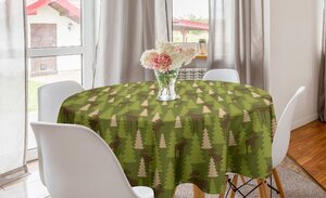 Abakuhaus Tischdecke »Kreis Tischdecke Abdeckung für Esszimmer Küche Dekoration«, Hirsch Waldbewohner Moose
