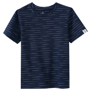 Jungen T-Shirt mit Streifen-Muster DUNKELBLAU