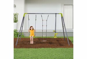 HOMCOM Doppelschaukel »Kinder Gartenschaukel mit Wippe und Seilleiter«