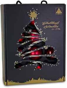 RIFFELMACHER & WEINBERGER Weihnachtsbaumkugel (24 Stück), Ø ca. 6 cm, aus Glas, mit praktischer Aufbewahrungsbox