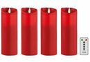 Bild 1 von SOMPEX LED-Kerze »4er Set Flame LED Kerzen rot 23cm« (Set, 5-tlg., 4 Kerzen, Höhe 23cm, Durchmesser 8cm, 1 Fernbedienung), fernbedienbar, integrierter Timer, Echtwachs, täuschend echtes Kerzenlic