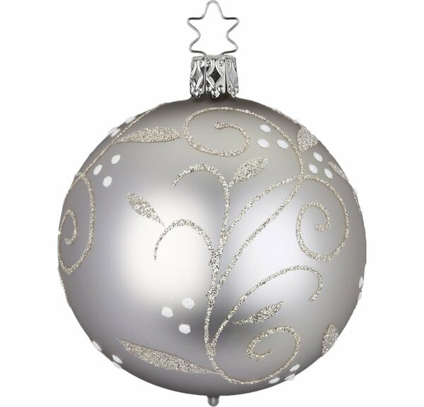 Bild 1 von INGE-GLAS® Weihnachtsbaumkugel »Winterbeeren silber« (1 Stück), mundgeblasen, handbemalt