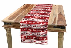 Abakuhaus Tischläufer »Esszimmer Küche Rechteckiger Dekorativer Tischläufer«, Weihnachten Winter-Rotwild-Schneeflocke