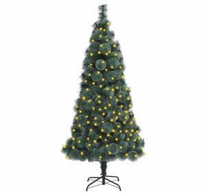 vidaXL Künstlicher Weihnachtsbaum »vidaXL Künstlicher Weihnachtsbaum mit LEDs & Ständer Grün 150 cm PET«