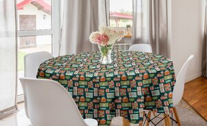 Abakuhaus Tischdecke »Kreis Tischdecke Abdeckung für Esszimmer Küche Dekoration«, Weihnachten Geschenkboxen Muster Frohe