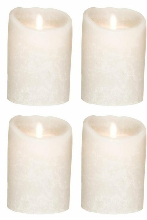 Bild 1 von SOMPEX LED-Kerze »4er Set Flame LED Kerzen weiß Frost 12,5cm« (Set, 4-tlg., 4 Kerzen, Höhe 12,5cm, Durchmesser 8cm), integrierter Timer, Echtwachs, täuschend echtes Kerzenlicht, optimales Set f