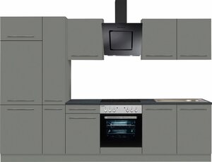 OPTIFIT Küchenzeile »Bern«, ohne E-Geräte, Breite 300 cm, mit höhenverstellbaren Füßen, gedämpfte Türen und Schubkästen, Metallgriffe