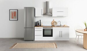 HELD MÖBEL Küchenzeile »Samos«, mit E-Geräten, Breite 210 cm mit Stangengriffen aus Metall