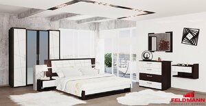 Feldmann-Wohnen Schlafzimmer-Set »BARCELONA«, (Set, 4-St., 1 Bett + 2 Nachtkonsolen + 1 Kleiderschrank), Liegefläche: 160 x 200 cm