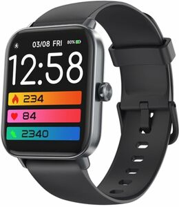 Amzhero Smartwatch für Damen Herren: 1.8" Touchscreen Fitnessuhr mit Bluetooth Anrufe IP68 Wasserdicht Uhr 100+ Sportmodi Alexa Sportuhr SpO2 Überwachung Pulsuhr Schrittzähler für IOS Android