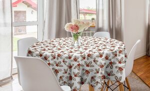 Abakuhaus Tischdecke »Kreis Tischdecke Abdeckung für Esszimmer Küche Dekoration«, Weihnachten Holly Beeren Blätter