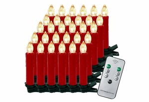 Gotoll LED-Christbaumkerzen »10-40er«, Weihnachtsbaumkerzen Weihnachtskerzen Rot LED Kerzen mit 10/20/30/40x (nicht mit Batterien) Halter Fernbedienung Dimmbar wasserdichte Lichterkette Fenster Bel