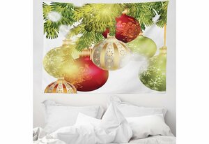 Wandteppich »aus Weiches Mikrofaser Stoff Für das Wohn und Schlafzimmer«, Abakuhaus, rechteckig, Weihnachten Flitter Motive Yuletide