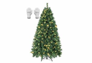 Salcar Künstlicher Weihnachtsbaum »SALCAR Weihnachtsbaum künstlich 180cm mit Beleuchtung, 580 Astspitzen, inkl. 250 LED Beleuchtet und Christbaum-Ständer - grün 1,8m«