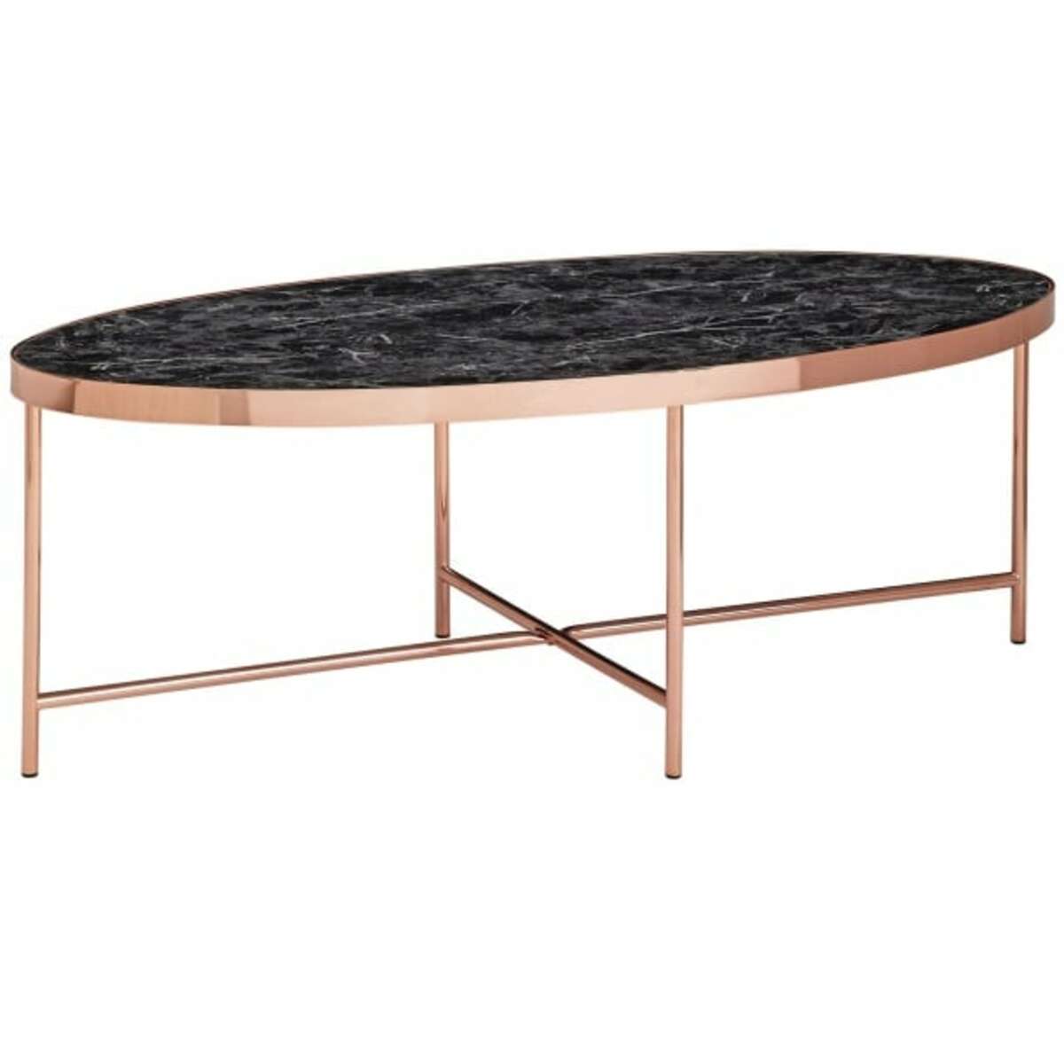 Bild 1 von Couchtisch 110 x 56 cm Marmor Optik Schwarz/Kupferfarbig