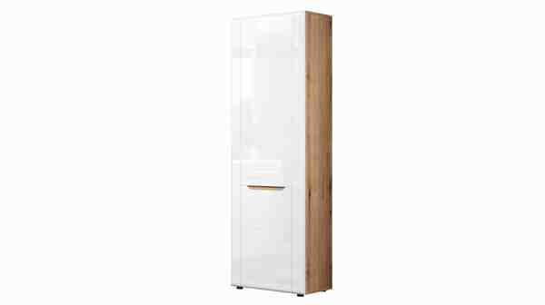 Bild 1 von Garderobenschrank weiß hochglanz - Eiche 203 cm - JARON