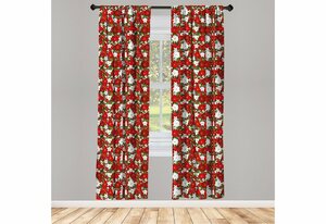 Gardine »Vorhang für Wohnzimmer Schlafzimmer Dekor«, Abakuhaus, Weihnachten Holly Mistletoe
