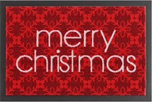 Fußmatte »Merry Christmas«, HANSE Home, rechteckig, Höhe 7 mm, Schmutzfangmatte, mit Spruch, rutschhemmend beschichtet, Weihnachten