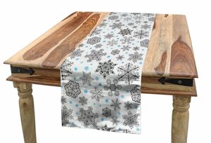 Abakuhaus Tischläufer »Esszimmer Küche Rechteckiger Dekorativer Tischläufer«, Schneeflocke Spitze Art-Winter